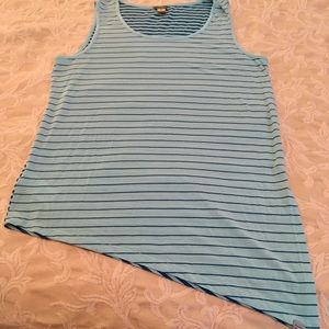 Eddie Bauer asymmetrical Tank, blue, size large.